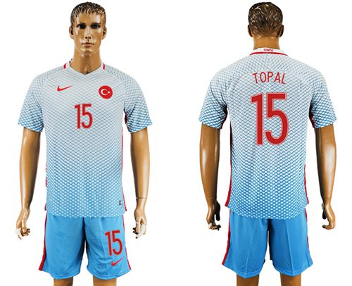 Turkey #15 Topal Away Soccer Country Jersey - Click Image to Close